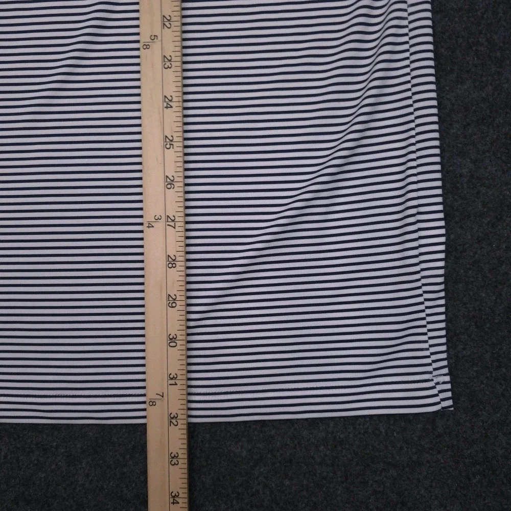 Nike‎ Golf Mens XXL White Striped Performance Polo Shirt Dri-fit Contrast Collar
